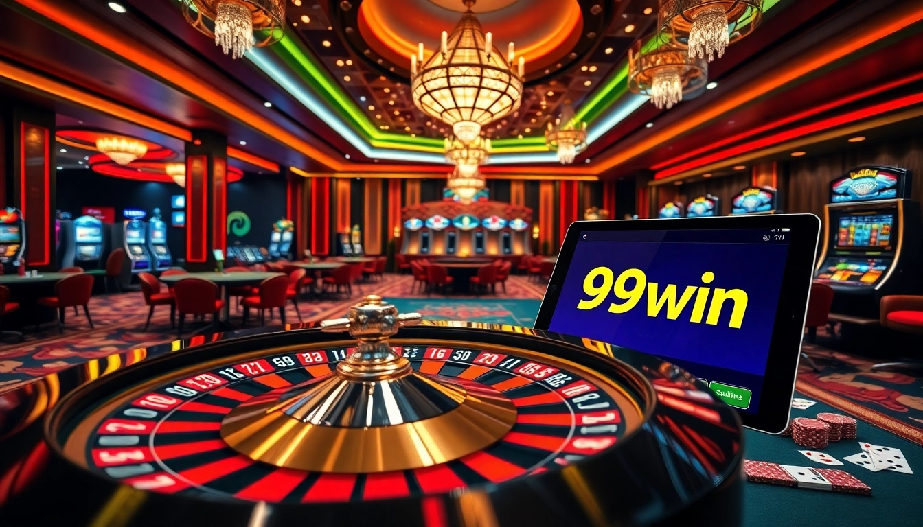 Experience thrilling gameplay at 99win with an engaging casino atmosphere featuring roulette, poker, and slot machines.