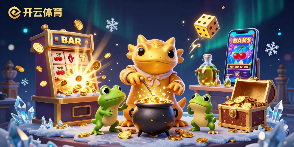 Experience the dynamic world of 开云体育 as alchemists create gold amidst slot machines and rich casino elements.