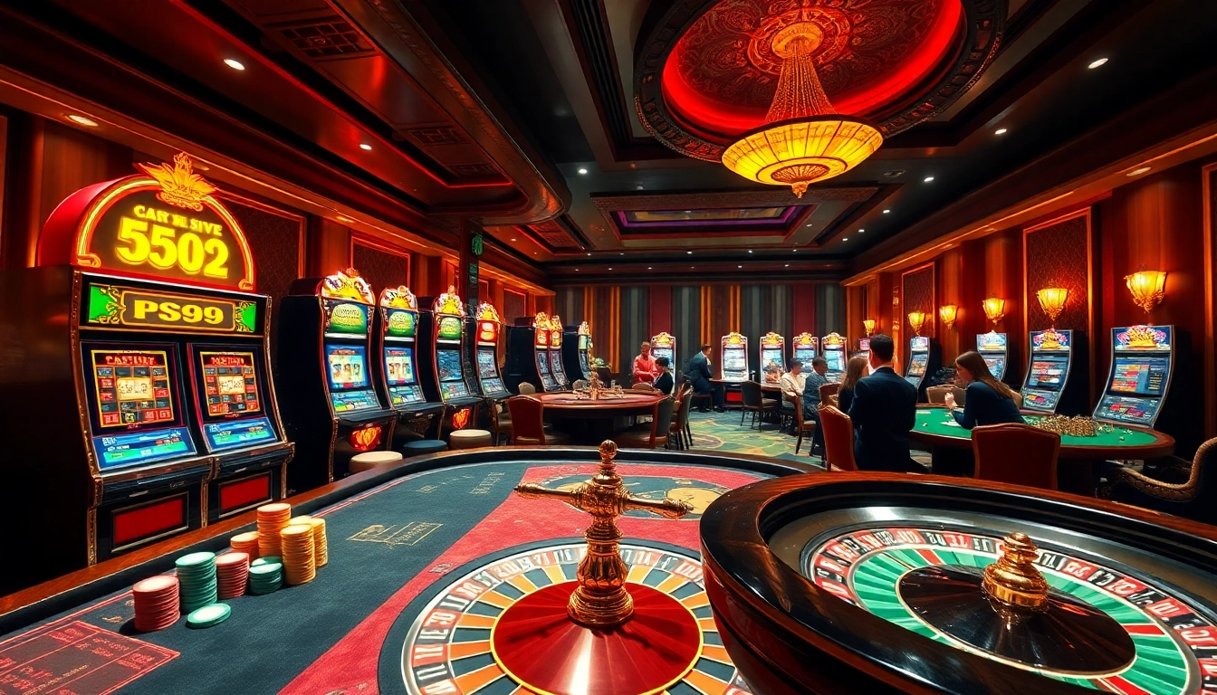 Experience the thrill of gaming at nhà cái PS99 with engaging casino visuals and vibrant ambiance.