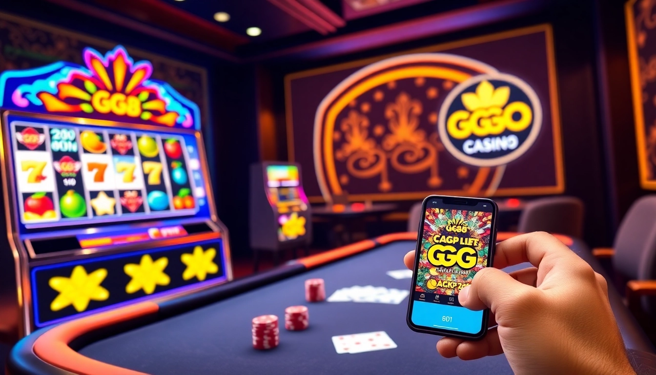 Engaging scene showcasing GG 88 slot machine with vibrant visuals and poker table setup.