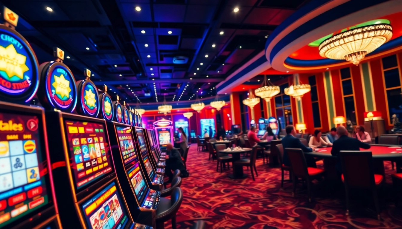 Proses hoki77 login dengan slot machine yang berwarna-warni dan lampu berkilau.