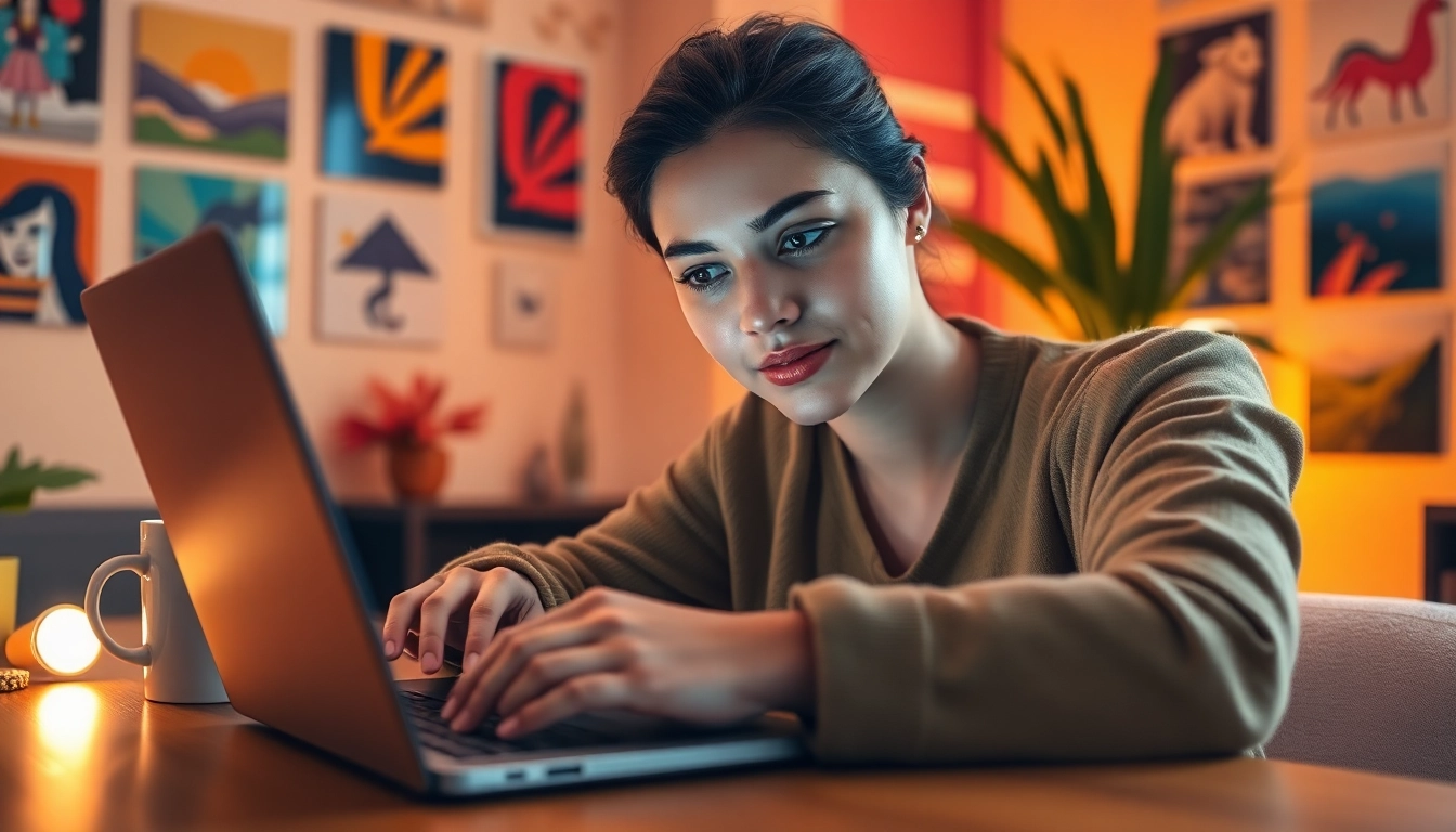 Transform your creativity with an image to prompt generator, showcasing a user inspired by vibrant visuals.