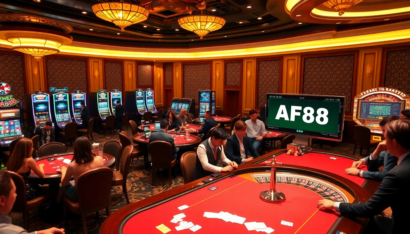 Experience the thrilling ambiance of AF88 with elegant casino games and vibrant slot machines.