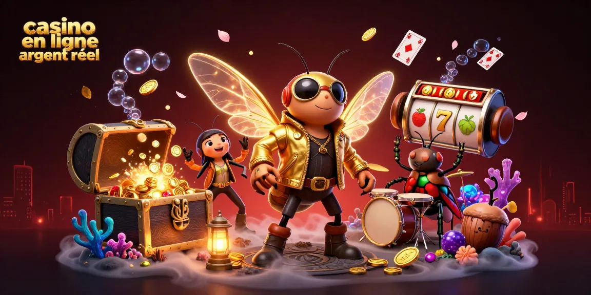 Des jeux de casino en ligne argent réel avec une rock star en cigale illuminant la scène.
