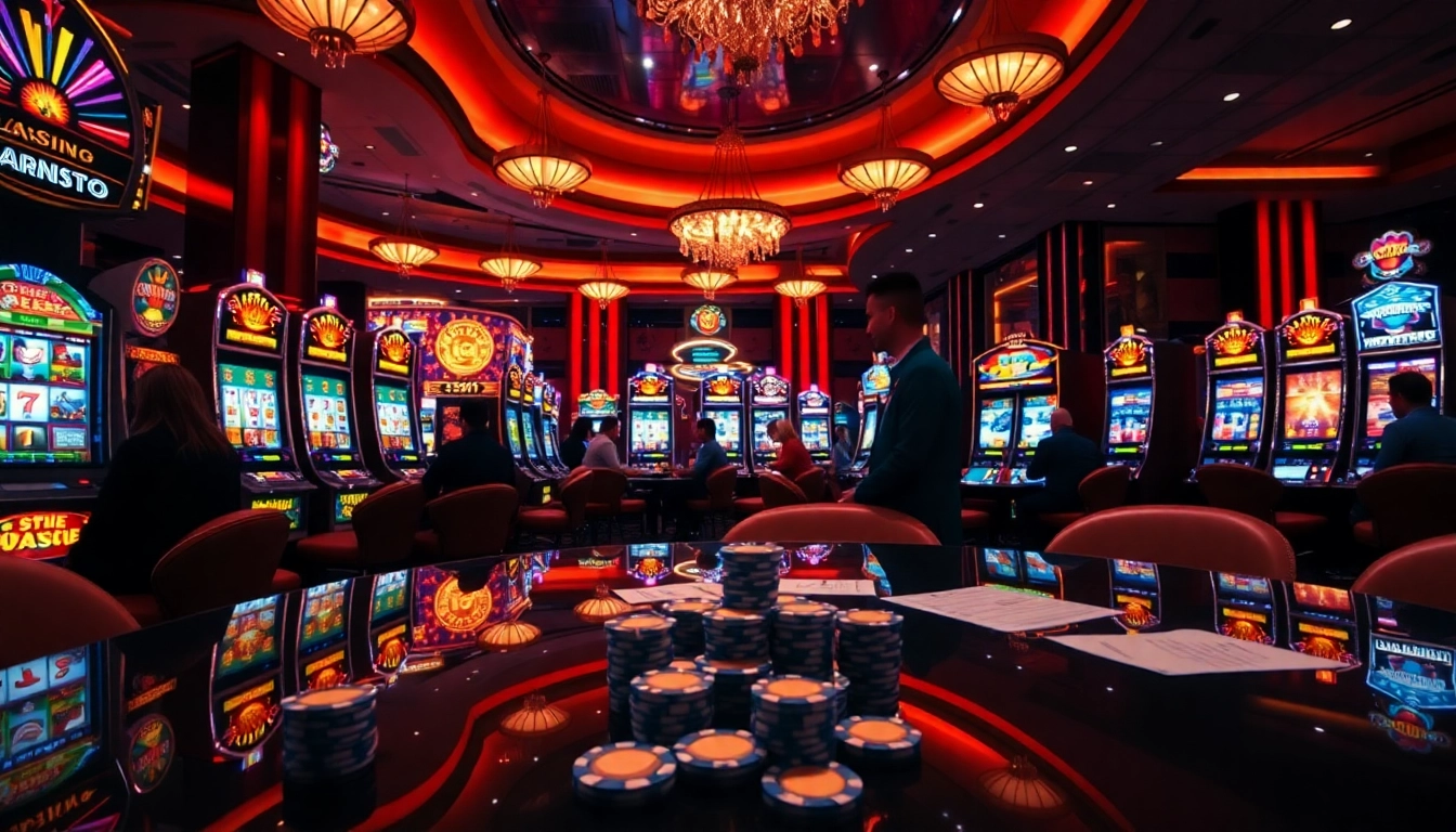 Experience the thrill of slot gacor at a vibrant casino with exciting slot machines and eager players.