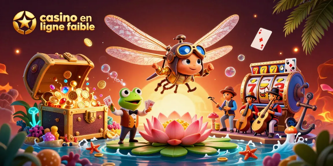 Découvrez l'univers du casino en ligne fiable avec un croupier grenouille et une scène dynamique.