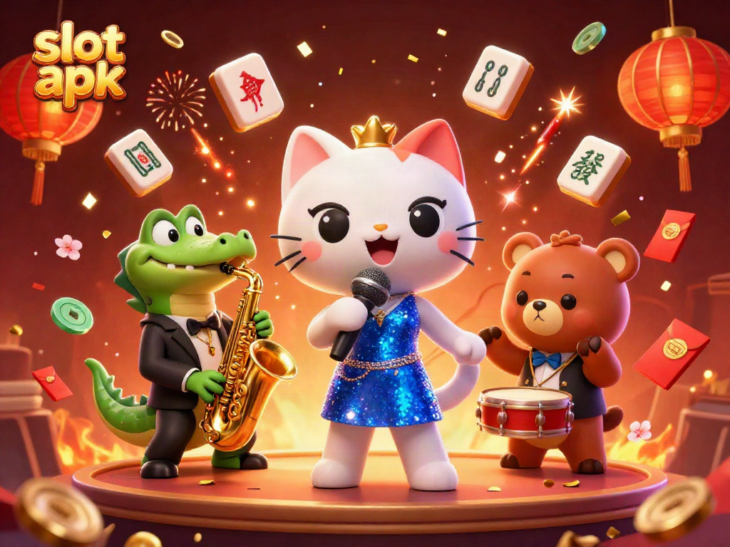 Spin the excitement with slot apk featuring animated characters in a vibrant casino scene!