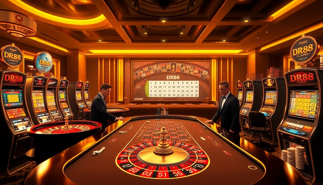 Experience thrilling gambling action with the DR88 app at a luxurious casino table.