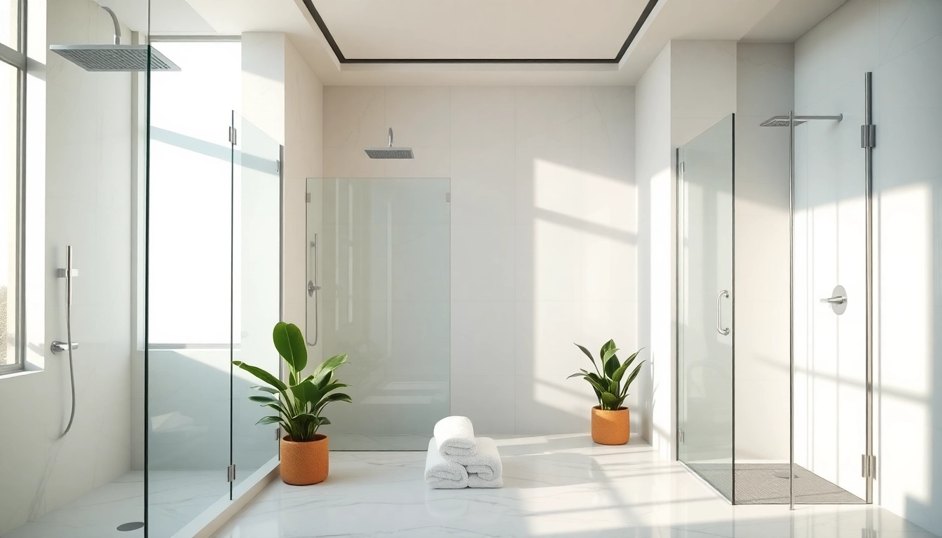 Enhance your space with elegant showers featuring luxurious fixtures and serene settings.