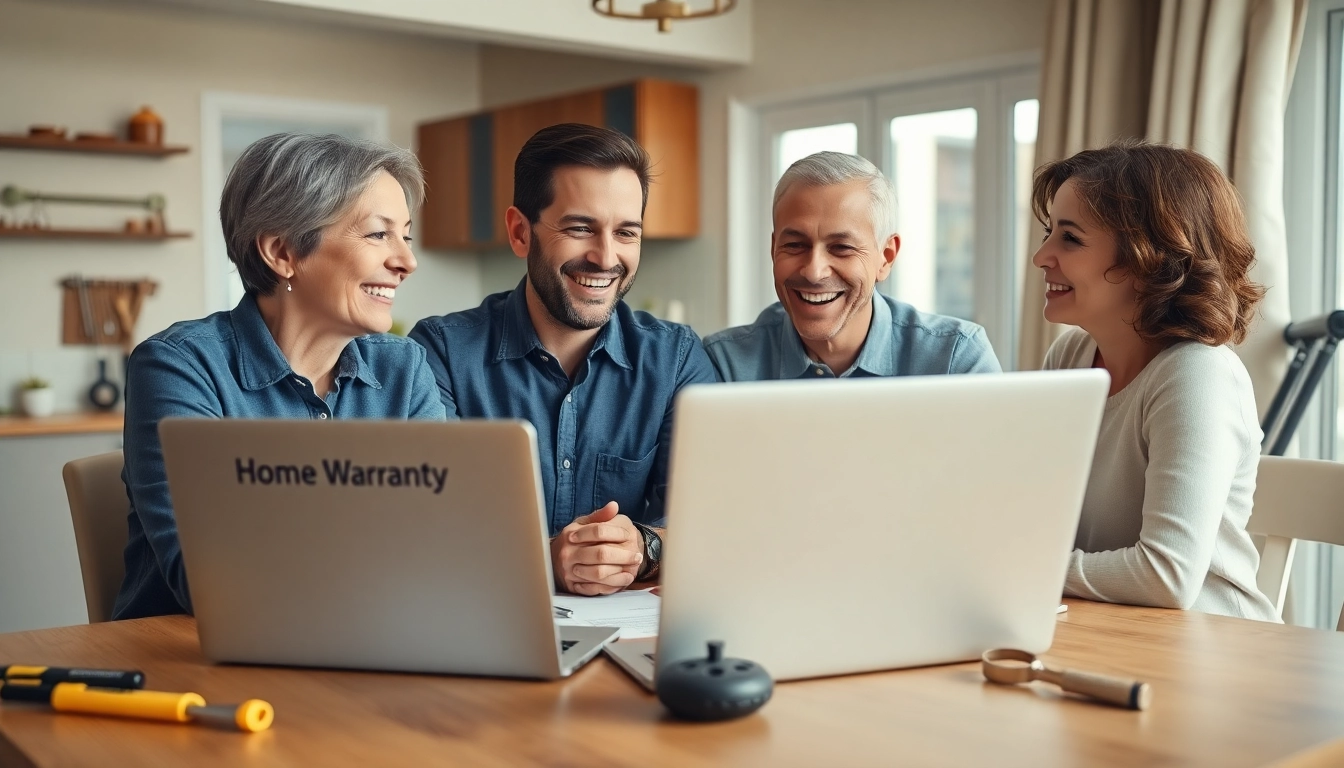 Explore how long does a home warranty claim take with a family discussing home repairs at a table.
