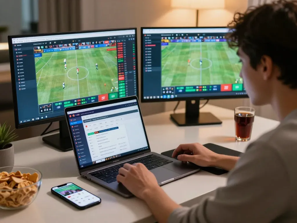 Engaging moment of a user placing bets on the tg88 online betting platform during a live sports event.