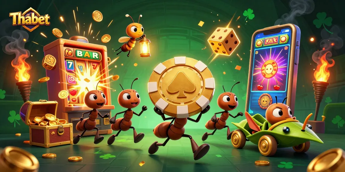 Thabet offers thrilling gaming experiences with a heist scene of ants and a grasshopper getaway.