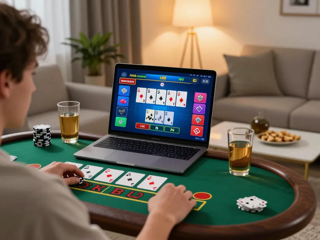 Player strategizing on sc88 gaming platform while enjoying a live dealer blackjack game at home