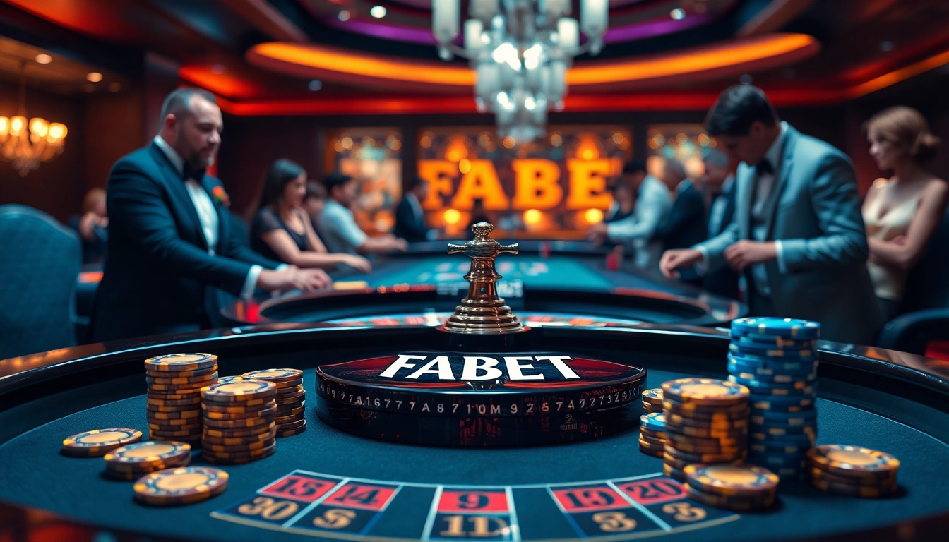Experience the thrill of FABET with vibrant casino elements and an engaging gaming atmosphere.