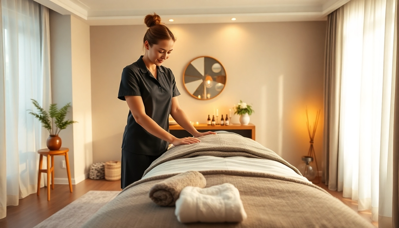 Professional 출장마사지 service in a cozy living room, highlighting comfort and relaxation.