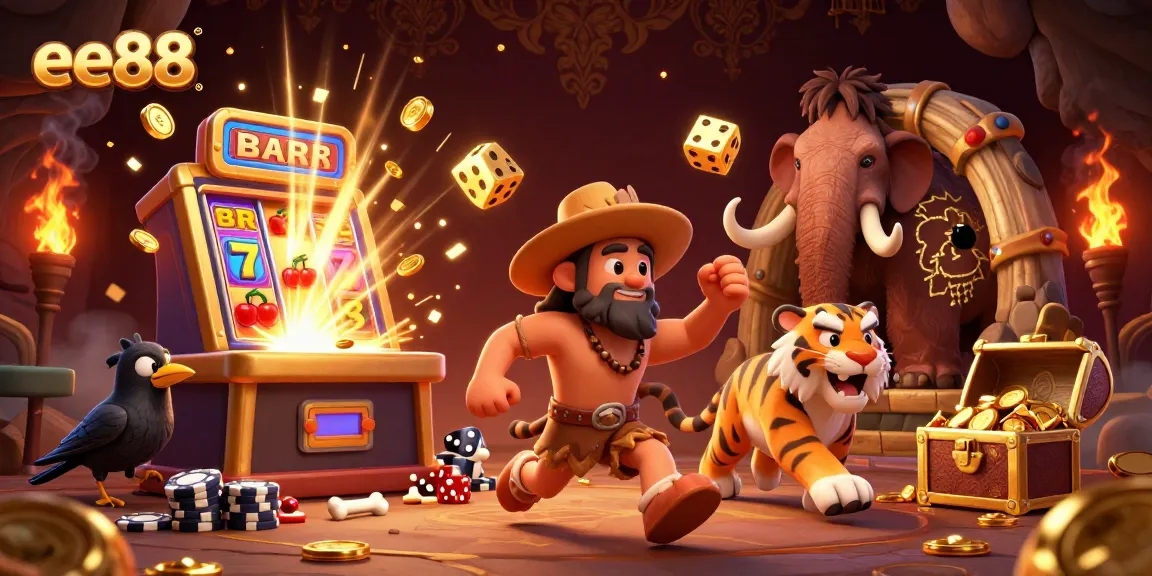 Spin jackpots at ee88 with a vibrant casino scene featuring characters and dynamic elements.