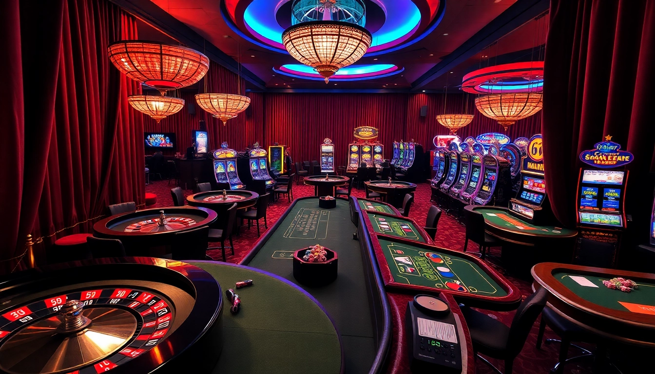 Experience the thrill of casino gaming at the hidden wiki directory, showcasing vibrant roulette wheels and poker tables.