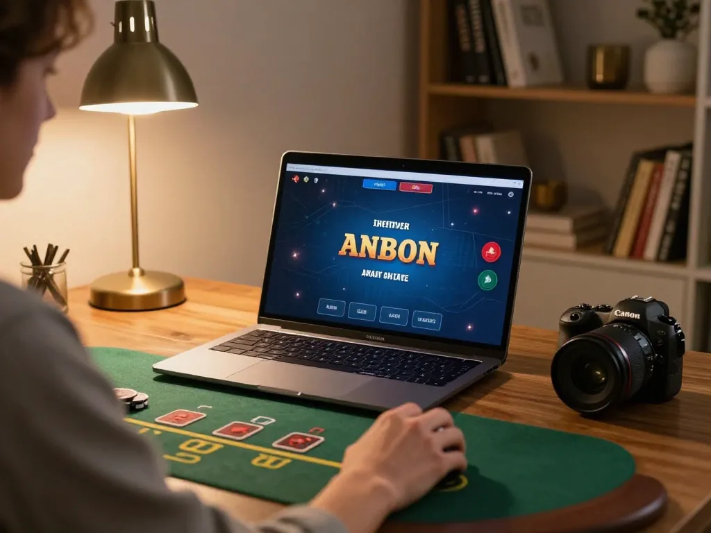 Play vipwin blackjack on a stylish laptop in a cozy home setting with warm lighting
