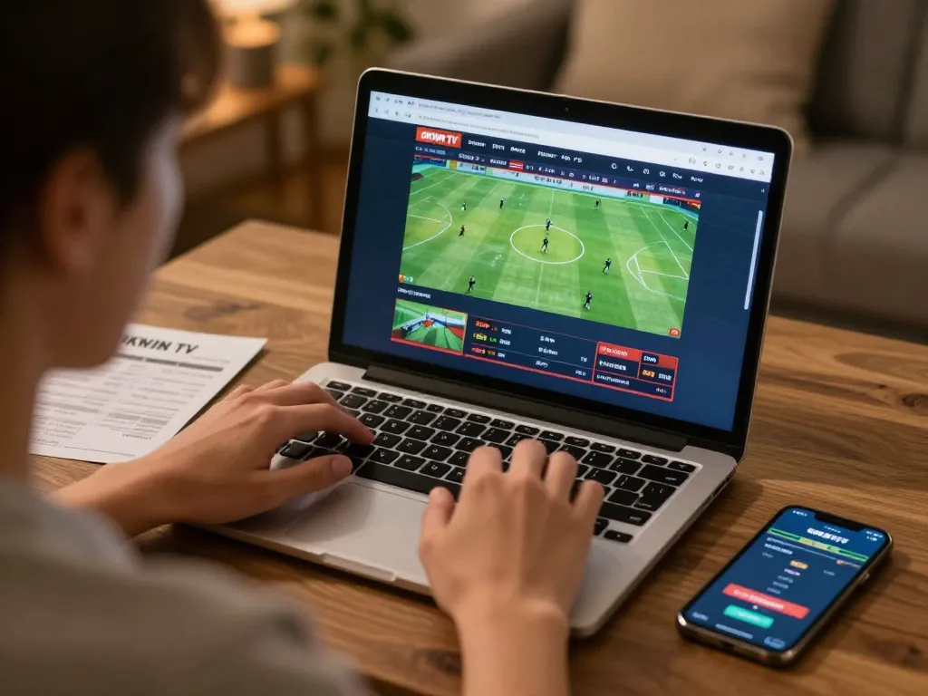 Engaging in strategic betting with OKWIN TV streaming live football matches.