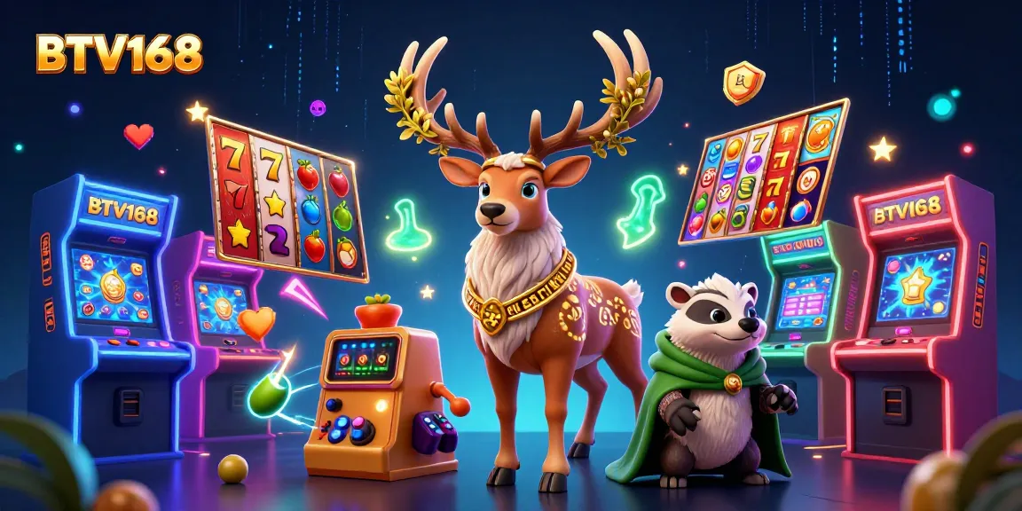 BTV168 showcases an engaging slot gaming experience with druid and badger characters amid vibrant game elements.