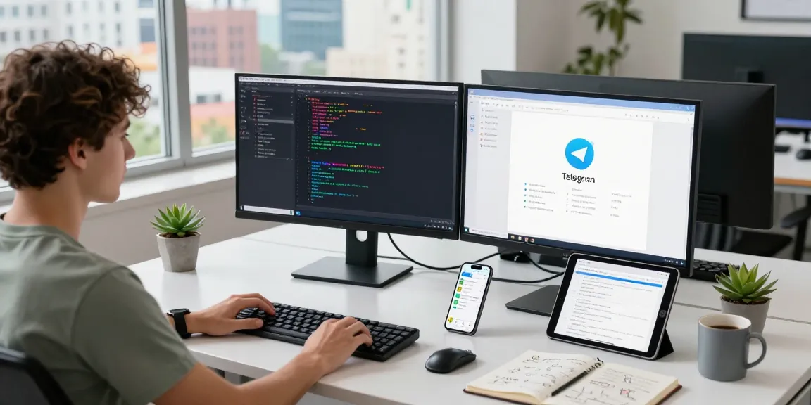 Developers using 纸飞机下载 app in modern digital workspace with coding and vibrant creativity.