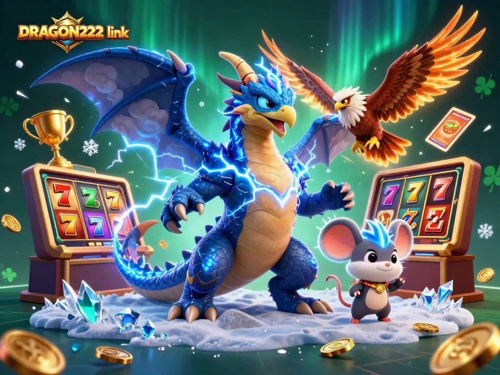 Spin to win at DRAGON222 link with vibrant 3D slot reels and thrilling jackpot graphics.