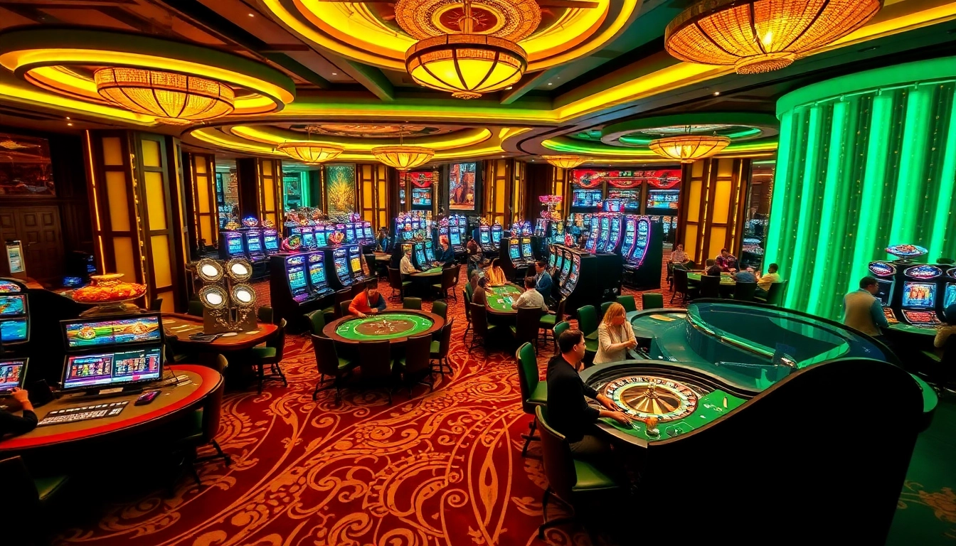 Excited players enjoying games such as poker and slots at thabet casino.