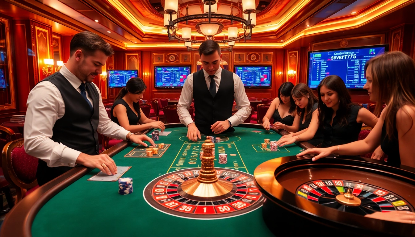 Experience the thrill of high-stakes gaming at a luxurious casino with seven77 poker chips in action.