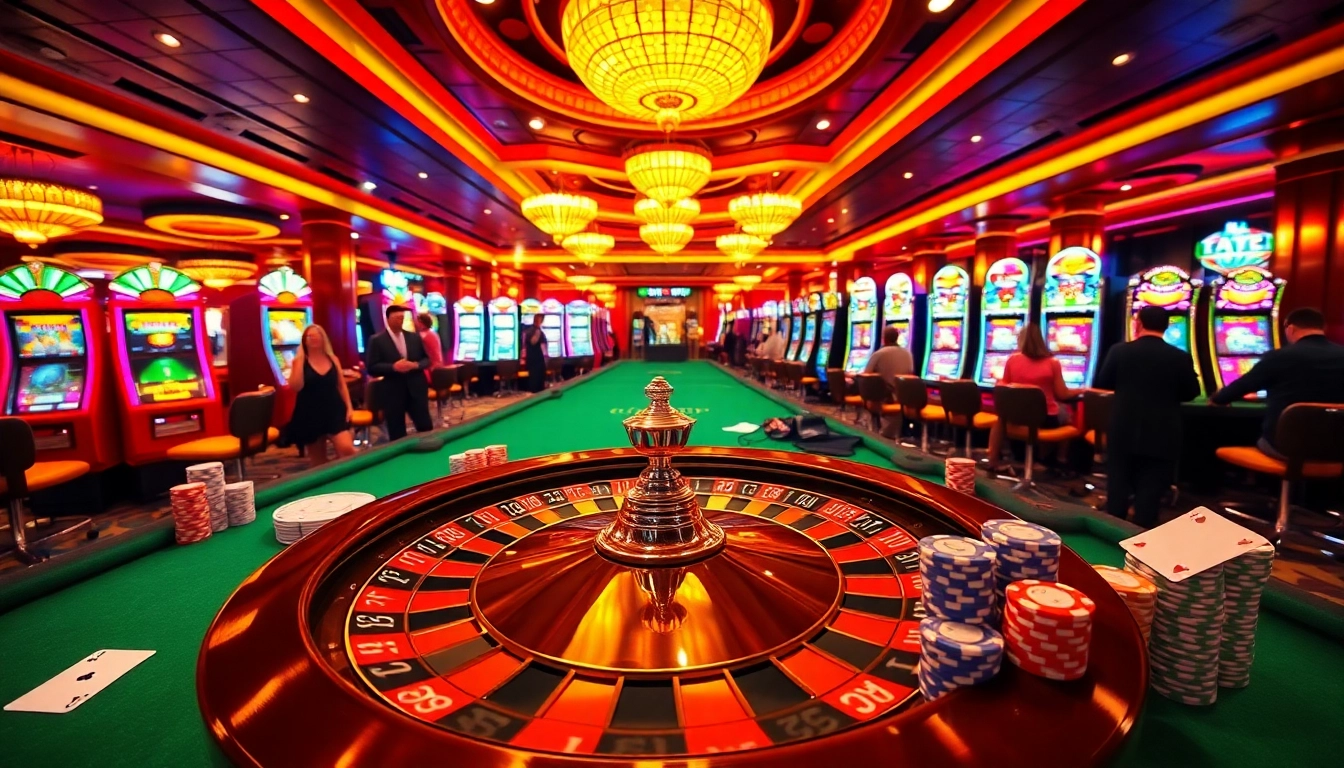Players enthusiastically bet at XX 88's luxury casino table featuring roulette, poker chips, and slot machines.