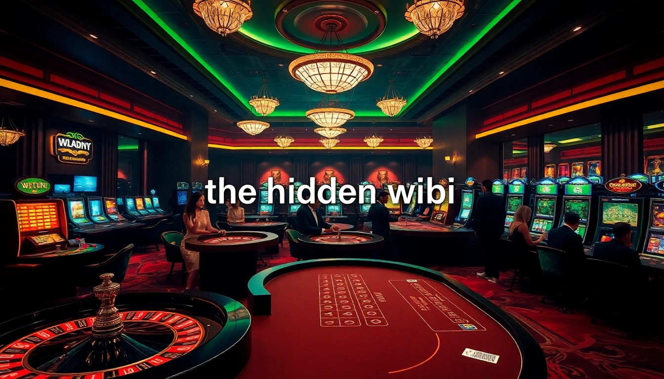 Thrilled gamblers engaged in strategic play at the Hidden Wiki-themed casino tables