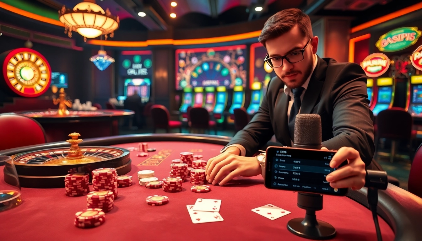 Professional gambler places bets at a luxurious poker table, featuring the MV88 microphone.