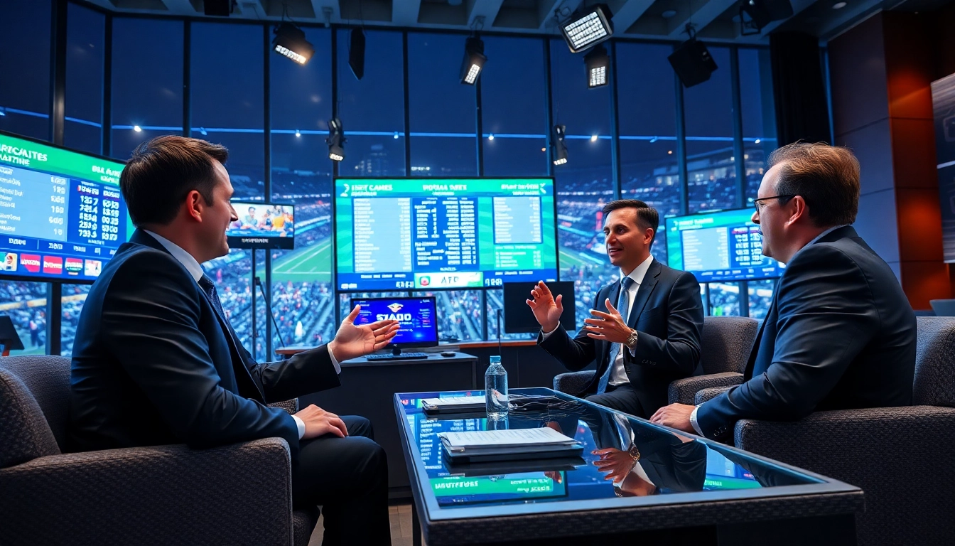 실시간스포츠중계에 대한 전문가의 논의와 생동감 넘치는 분석을 담은 장면