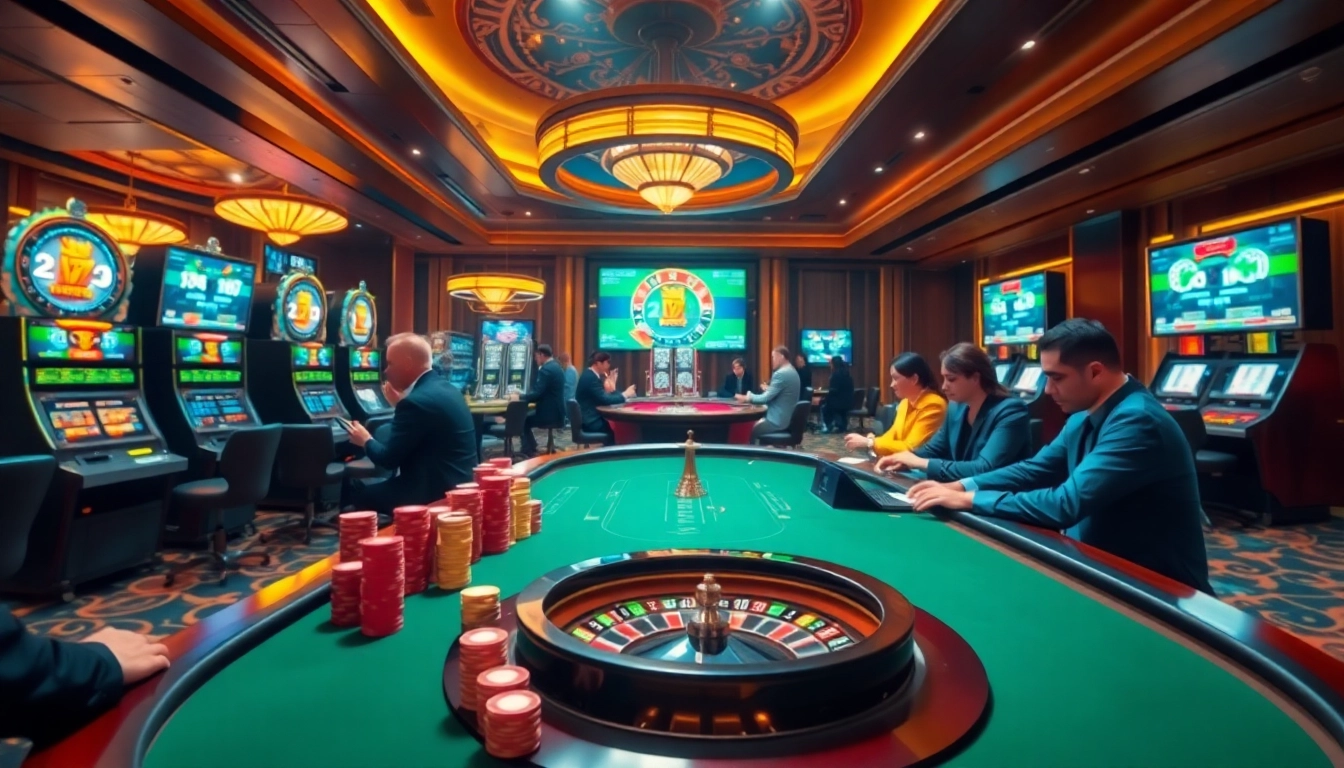 Experience the thrill of gaming at PH22211.COM with vibrant casino tables and exciting slot machines.