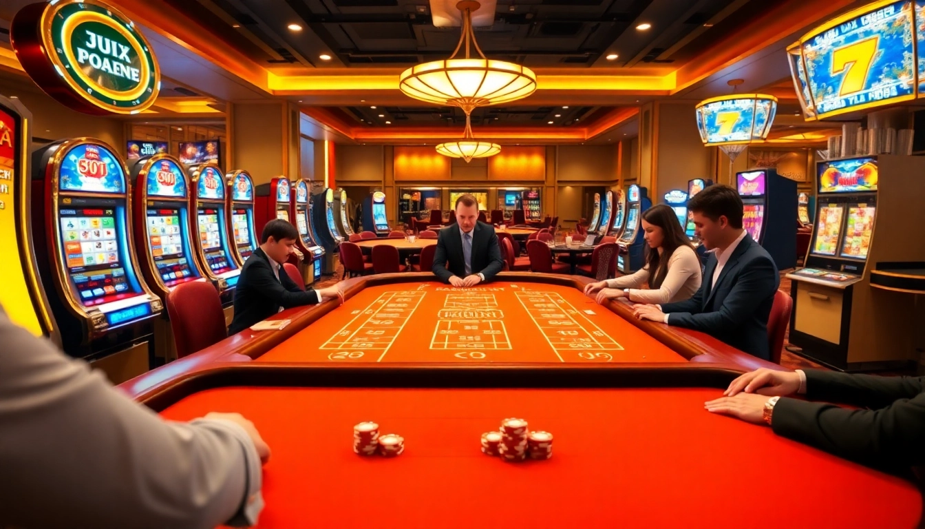 Experience the thrilling baccarat gameplay at https://jun88ld.com/ with elegant tables and vibrant casino ambiance.