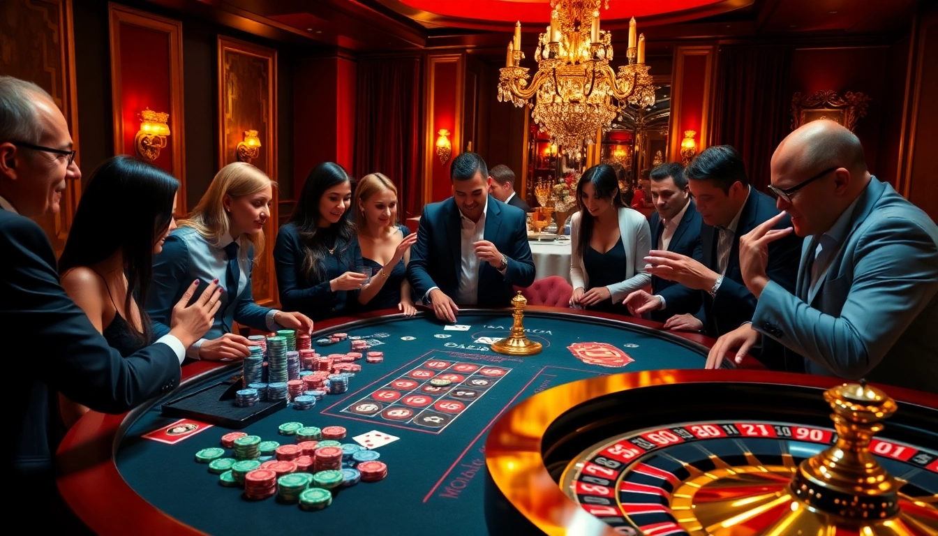 DAGA game table with vibrant cards and chips in a luxurious casino setup, showcasing excitement and strategy.