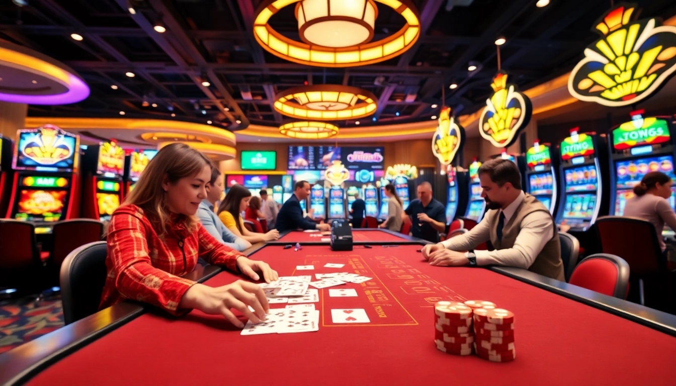 Experience the excitement of the best online casino Canada with vibrant gaming tables and slot machines.