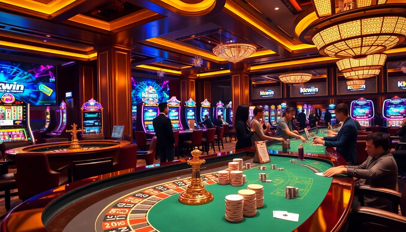Experience the thrill of kkwin kkwin at a vibrant casino, featuring roulette and poker action.