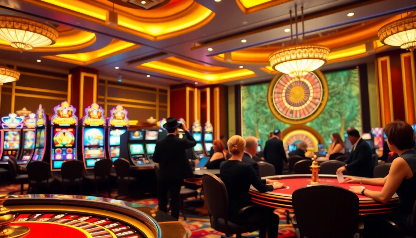 Experience the excitement at thabet77.sa.com with vibrant games and stylish casino interiors.