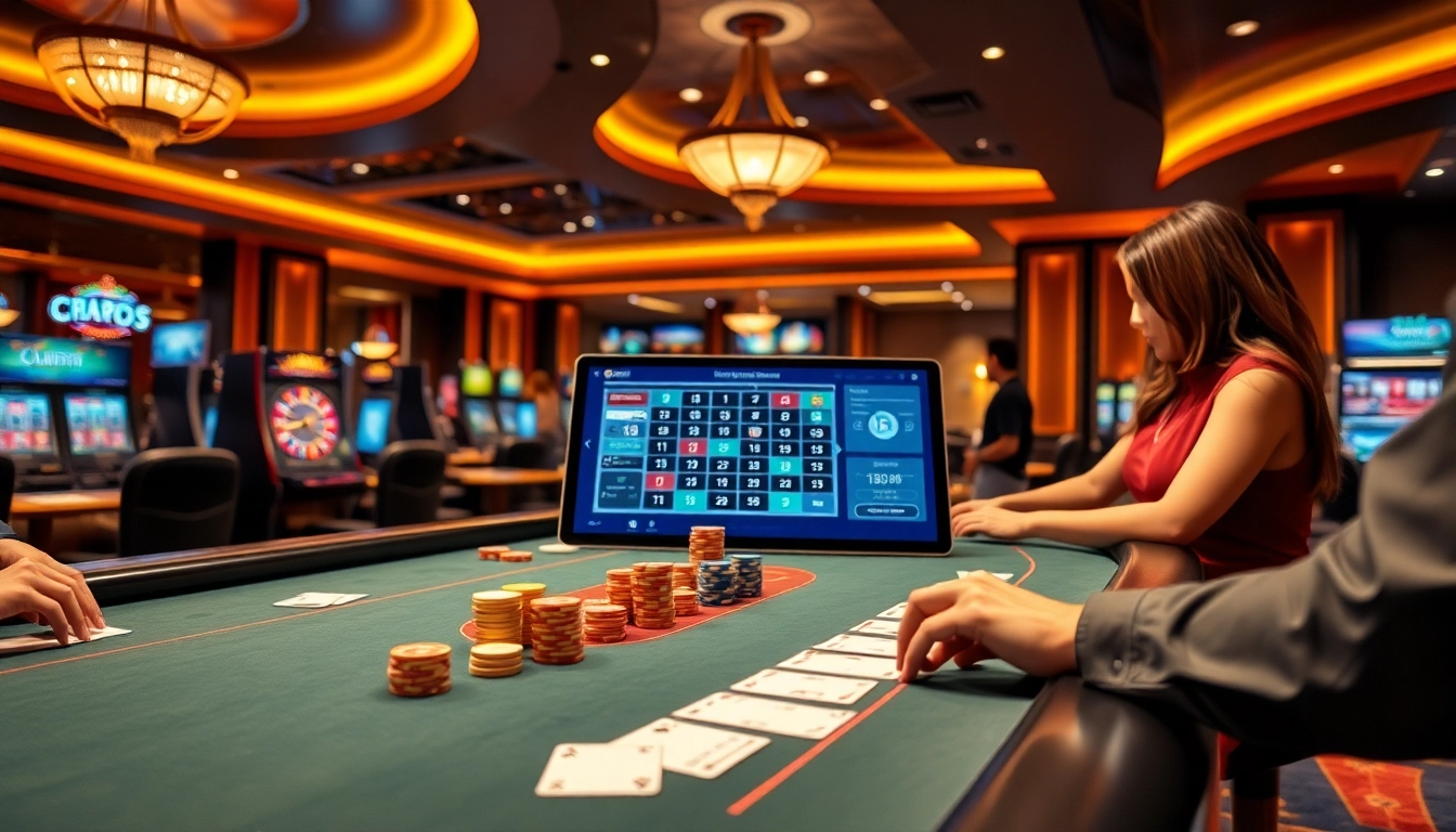 Experience gaming at SuperPH with an exciting casino atmosphere showcasing players and vibrant gaming elements.