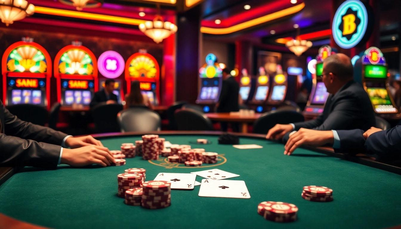 Experience the thrill of luck8 at a vibrant casino table featuring engaging poker gameplay.