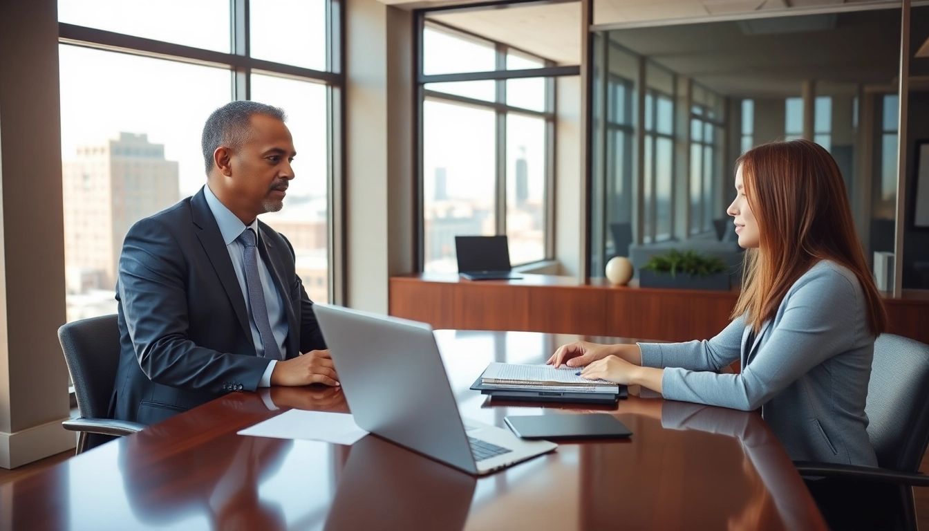 Charleston criminal lawyer consulting with a client in a modern office