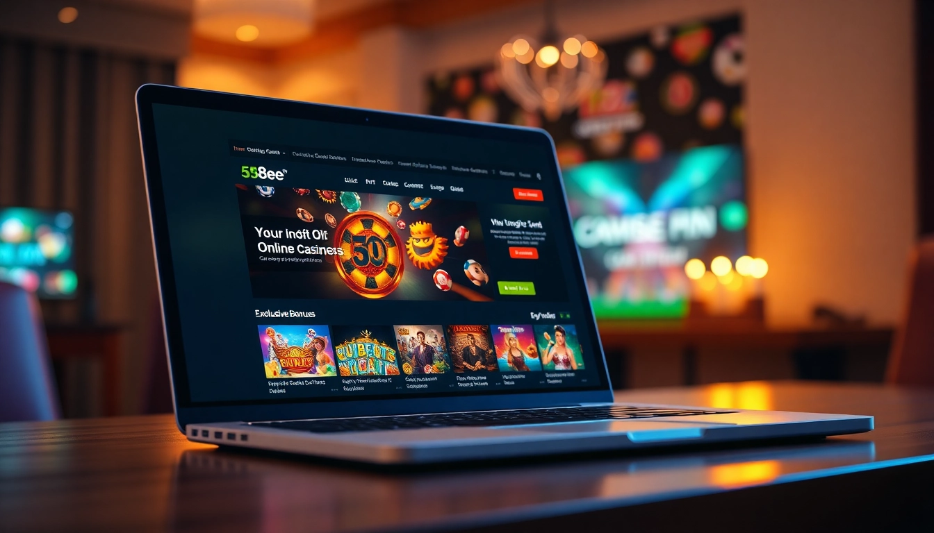 Engaging scene of the 58ee online casino platform featuring colorful games and exclusive bonuses.
