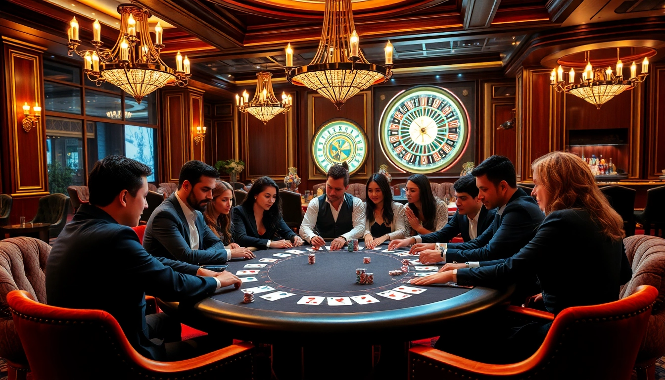Experience thrilling poker action at E2BET with vibrant chips and a lively casino atmosphere.