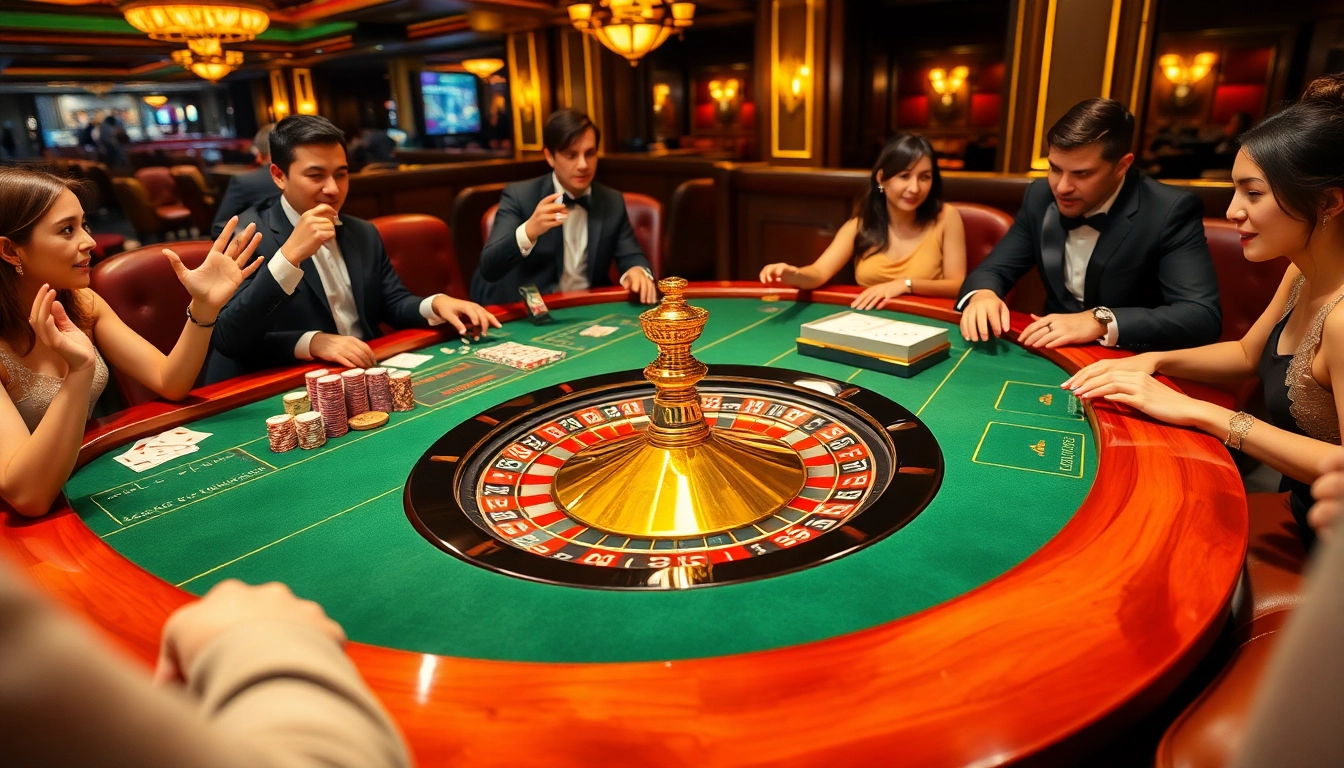 SODO casino scene with roulette table, players betting, and vibrant atmosphere.