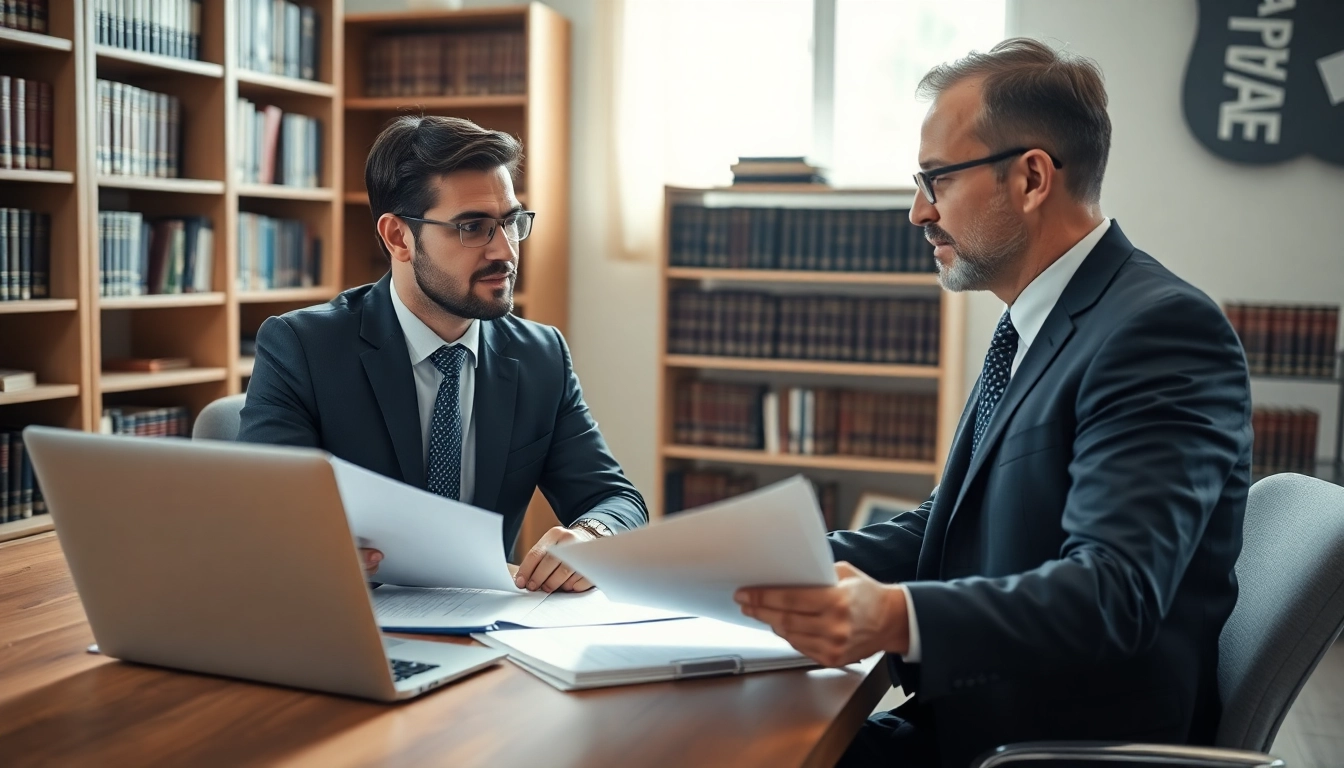 Consultation with a Clearwater Car Accident Lawyer in a professional office setting.