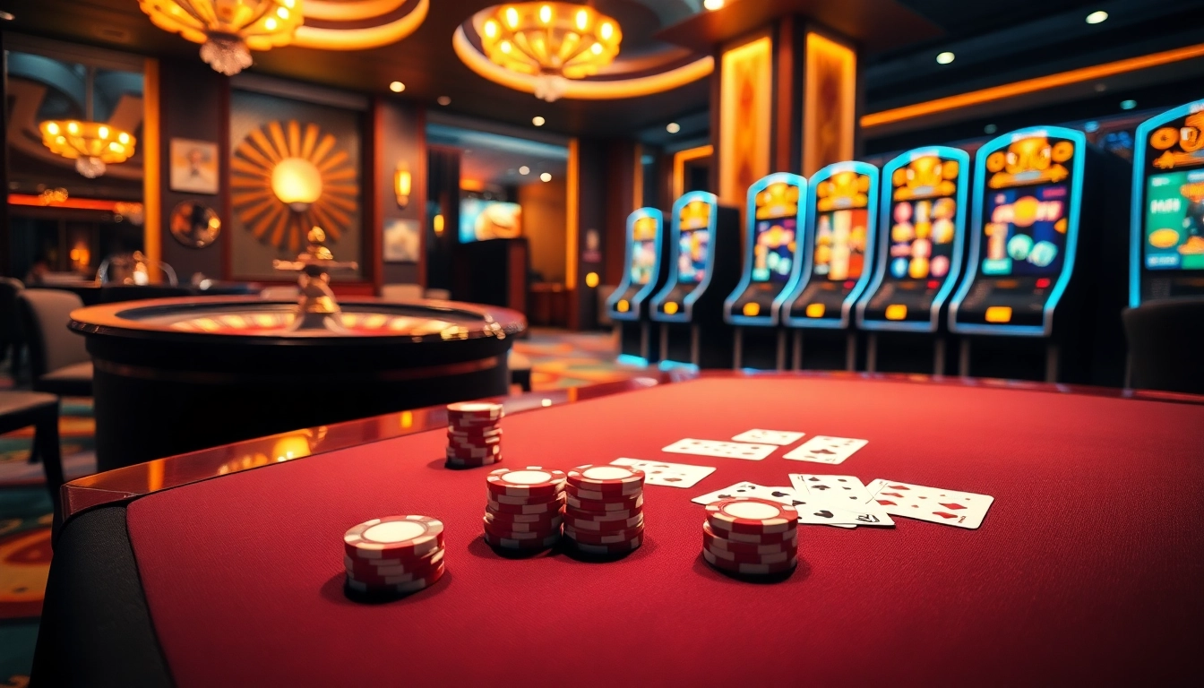 Engaging scene with Nhà cái TK88 showcasing online gambling excitement at a casino.