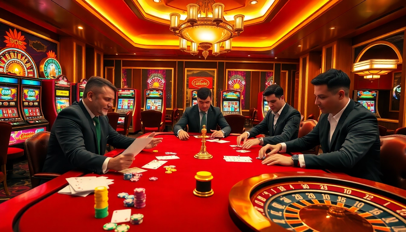 Players experience the thrill of poker at a vibrant casino table while using Gopay88 for seamless gaming.