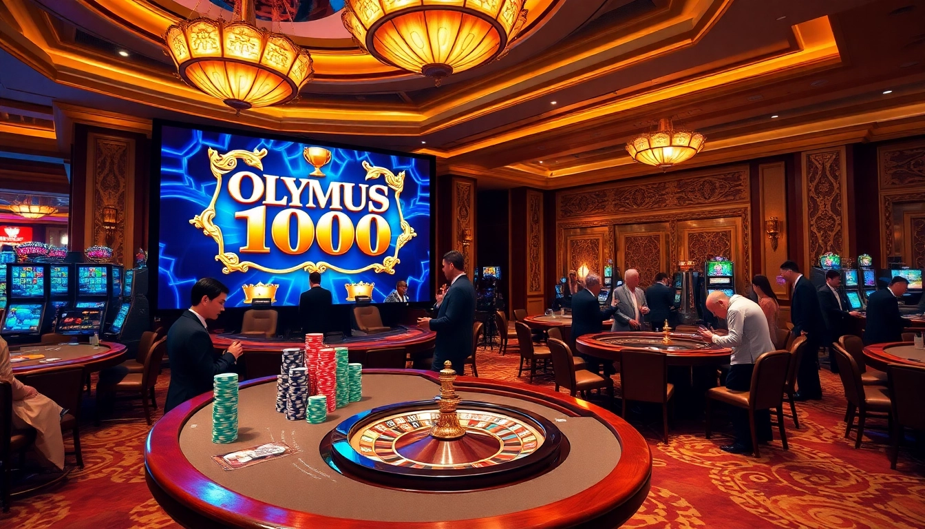 Rasakan sensasi permainan slot Olympus 1000 di tengah suasana kasino yang hidup.