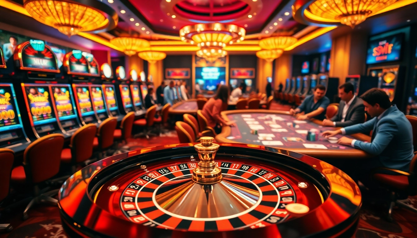 Players experiencing excitement at https://www.bdjl.win/ casino tables with roulette and poker action.