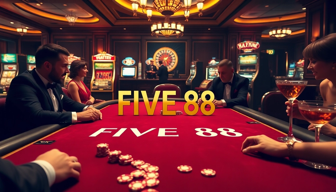 Experience the thrill of gambling at FIVE 88 casino with engaging poker games and vibrant atmosphere.